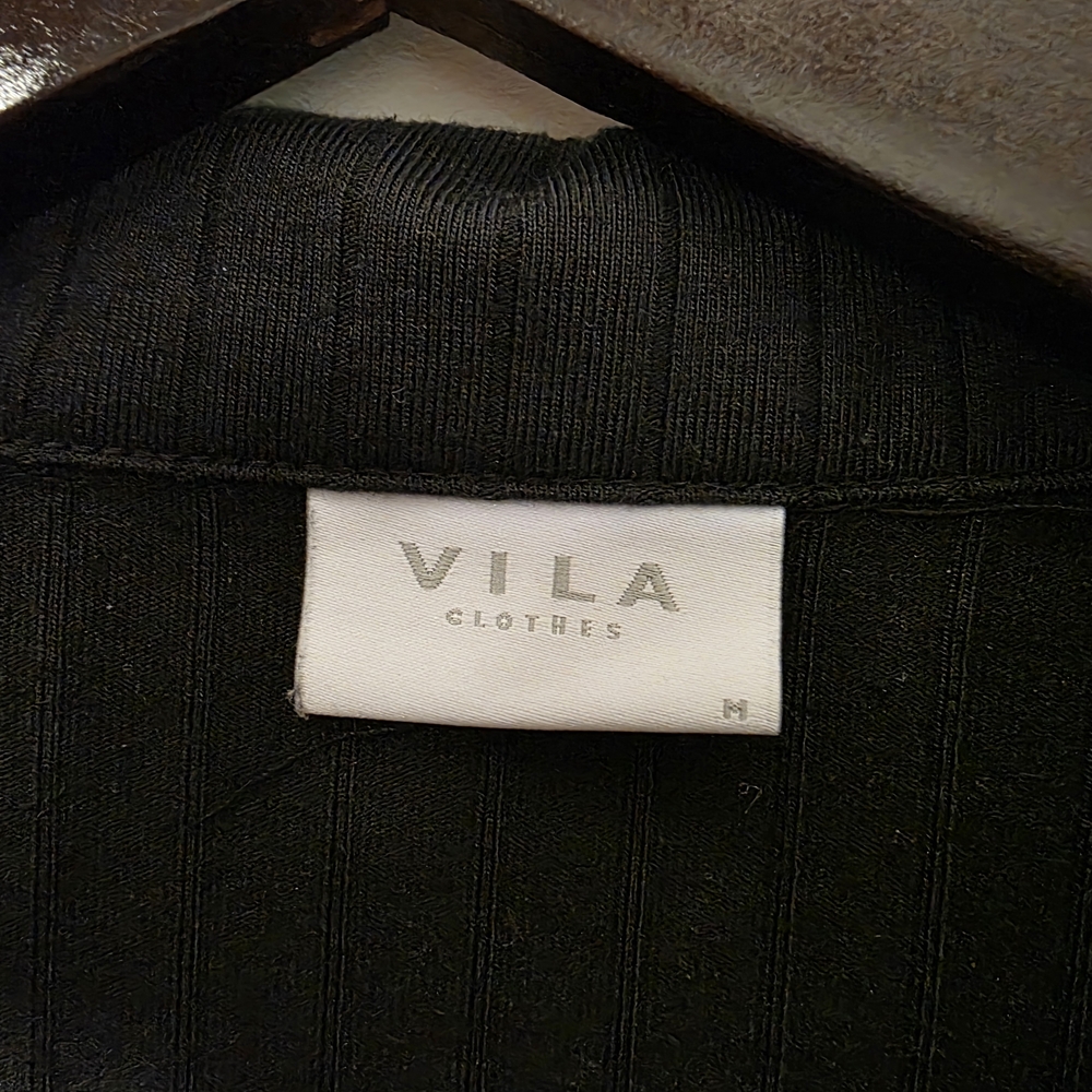 VILA Black Ribbed Mini Dress - Picture 4 of 4